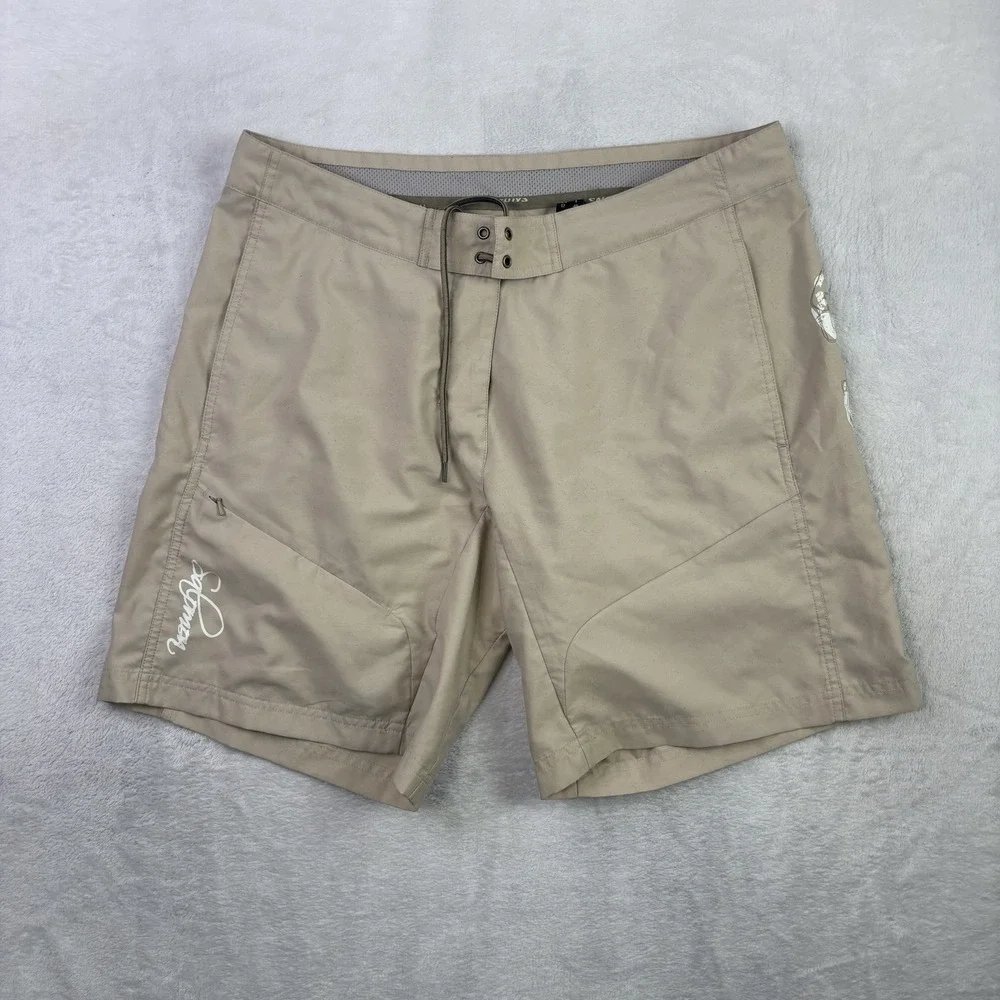 Salomon Beige Waterproof Swim Trunks Board Shorts Men's 12